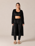 Quenna - Driedelige Dames Loungewear Set Met Crop Top En Lang Vest