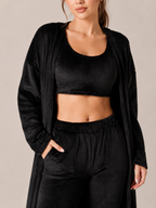 Quenna - Driedelige Dames Loungewear Set Met Crop Top En Lang Vest