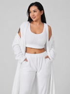Quenna - Driedelige Dames Loungewear Set Met Crop Top En Lang Vest