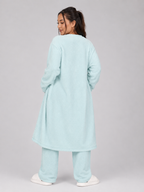 Quenna - Driedelige Dames Loungewear Set Met Crop Top En Lang Vest