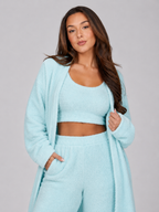 Quenna - Driedelige Dames Loungewear Set Met Crop Top En Lang Vest