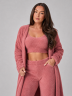 Quenna - Driedelige Dames Loungewear Set Met Crop Top En Lang Vest