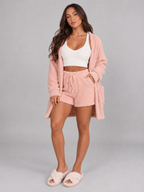 Quella - Driedelige Dames Pyjamaset Met Crop Top, Vest En Short