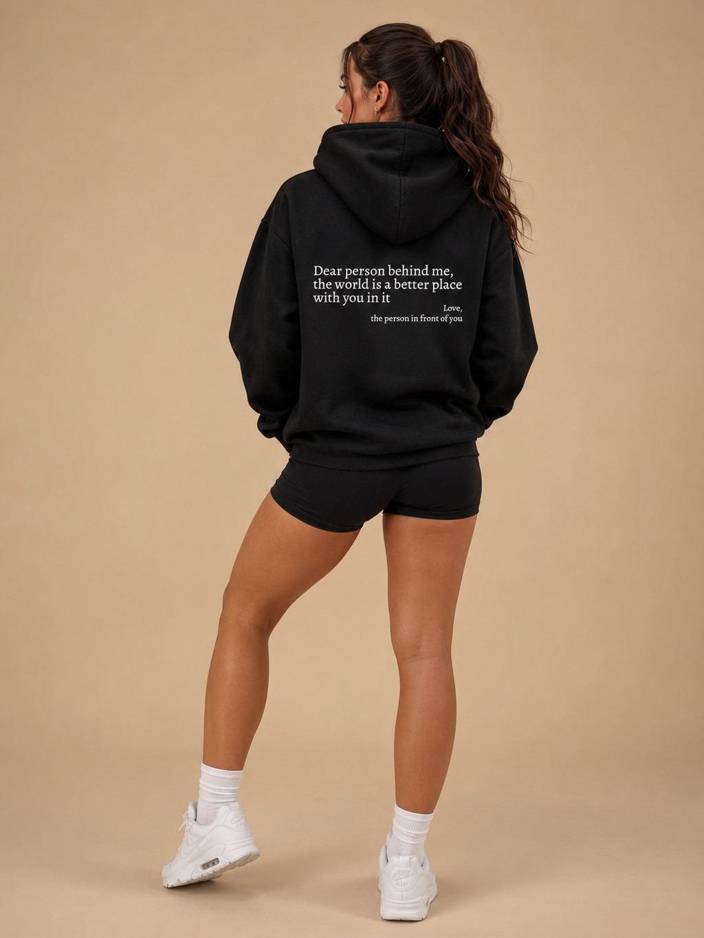 Qiana - Dames Pluche Hoodie Met Rugprint En Capuchon