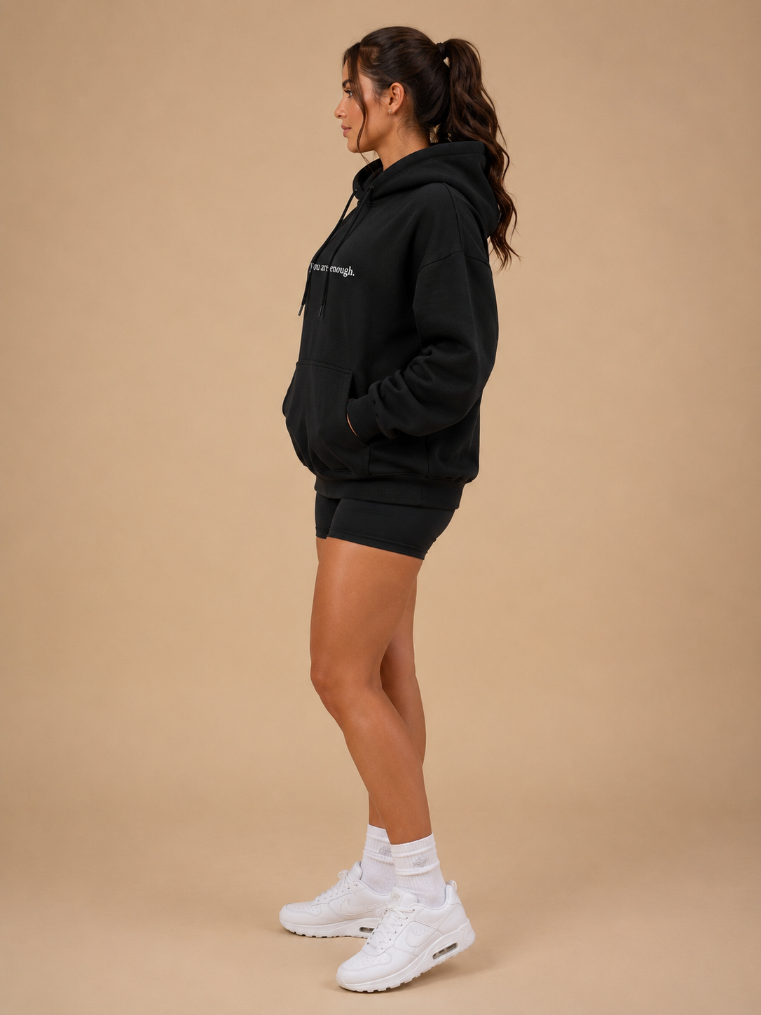 Qiana - Dames Pluche Hoodie Met Rugprint En Capuchon