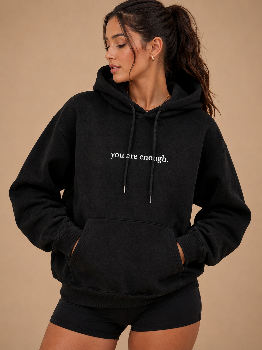 Qiana - Dames Pluche Hoodie Met Rugprint En Capuchon
