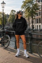 Qiana - Dames Pluche Hoodie Met Rugprint En Capuchon