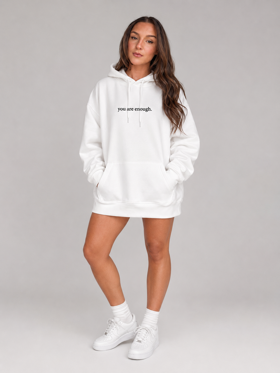 Qiana - Dames Pluche Hoodie Met Rugprint En Capuchon