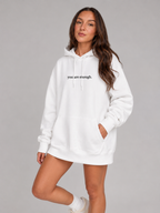 Qiana - Dames Pluche Hoodie Met Rugprint En Capuchon