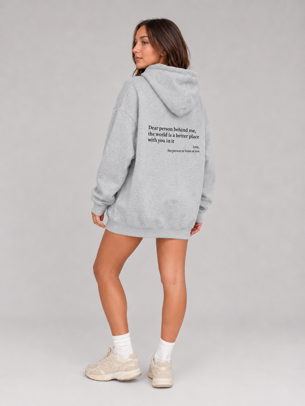 Qiana - Dames Pluche Hoodie Met Rugprint En Capuchon