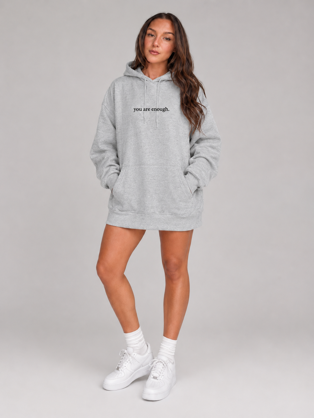 Qiana - Dames Pluche Hoodie Met Rugprint En Capuchon
