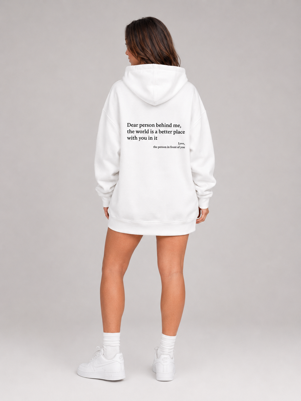 Qiana - Dames Pluche Hoodie Met Rugprint En Capuchon