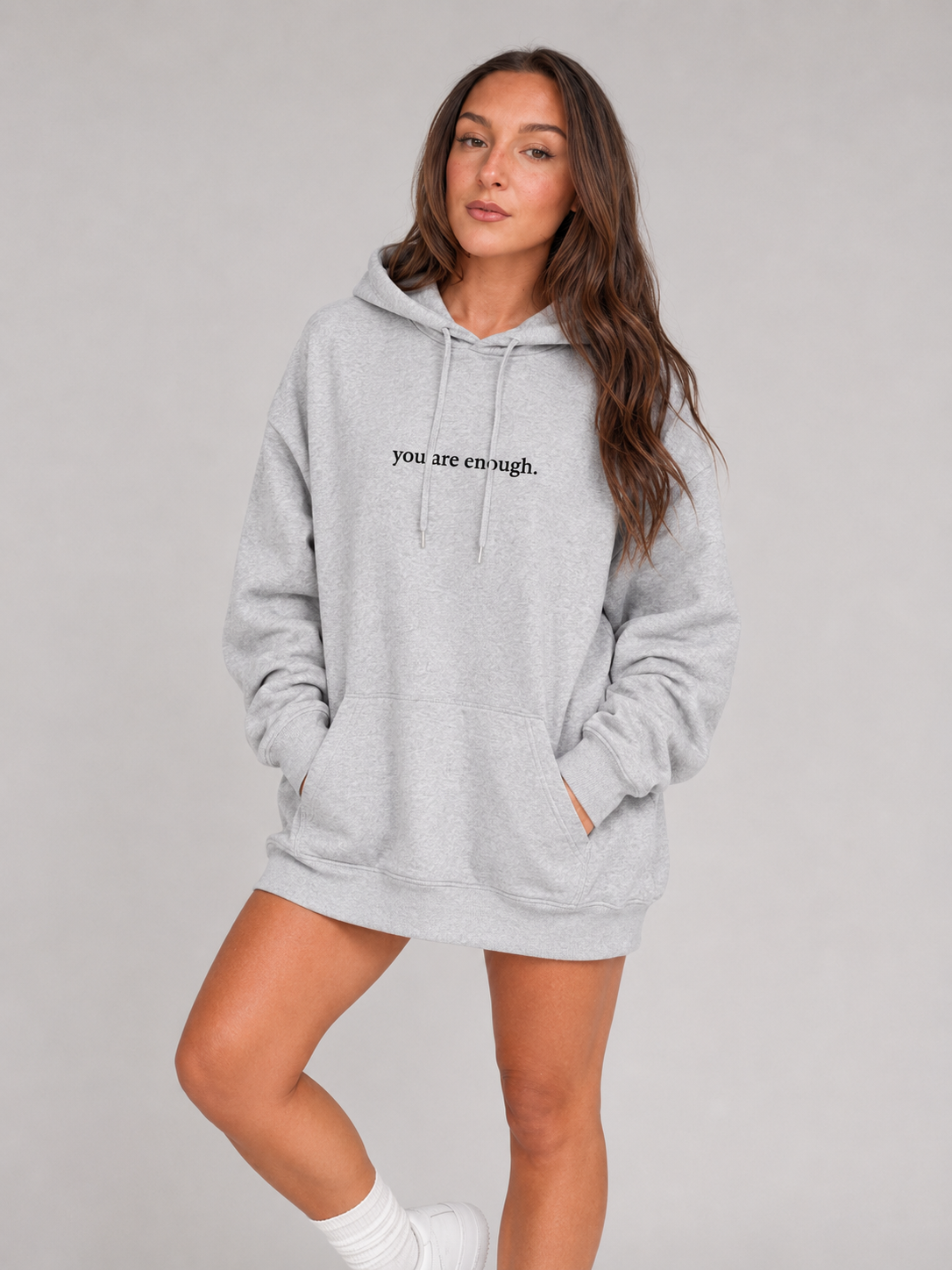 Qiana - Dames Pluche Hoodie Met Rugprint En Capuchon