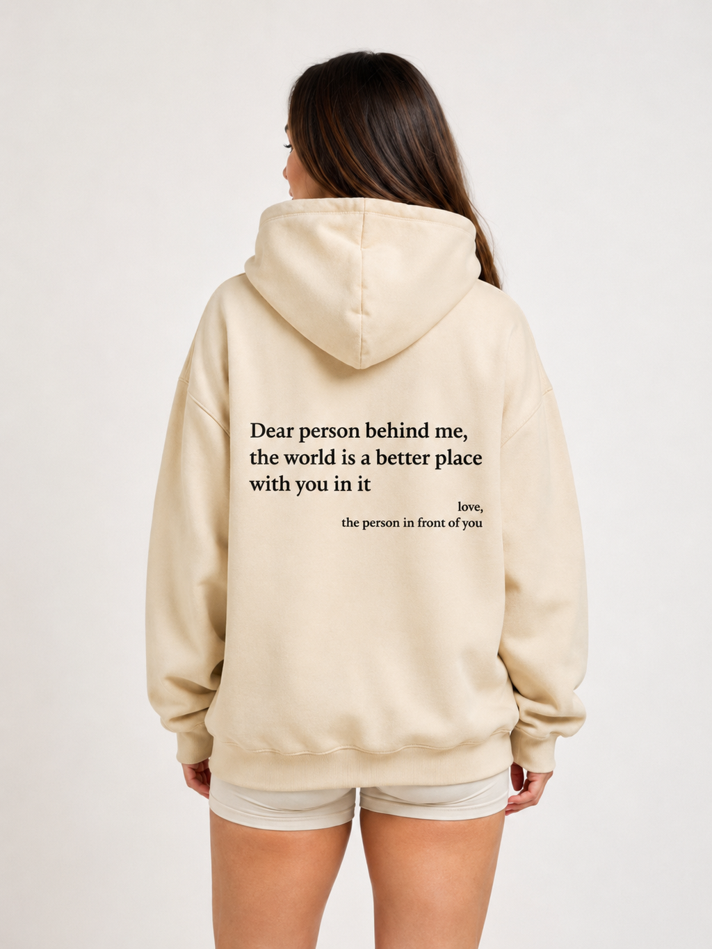 Qiana - Dames Pluche Hoodie Met Rugprint En Capuchon