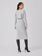Quintessa - Tweedelige Dames Set Met Rib Top En Midi-rok