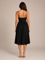 Quilla - Midi-jurk Met Strikdetail En Knoopsluiting