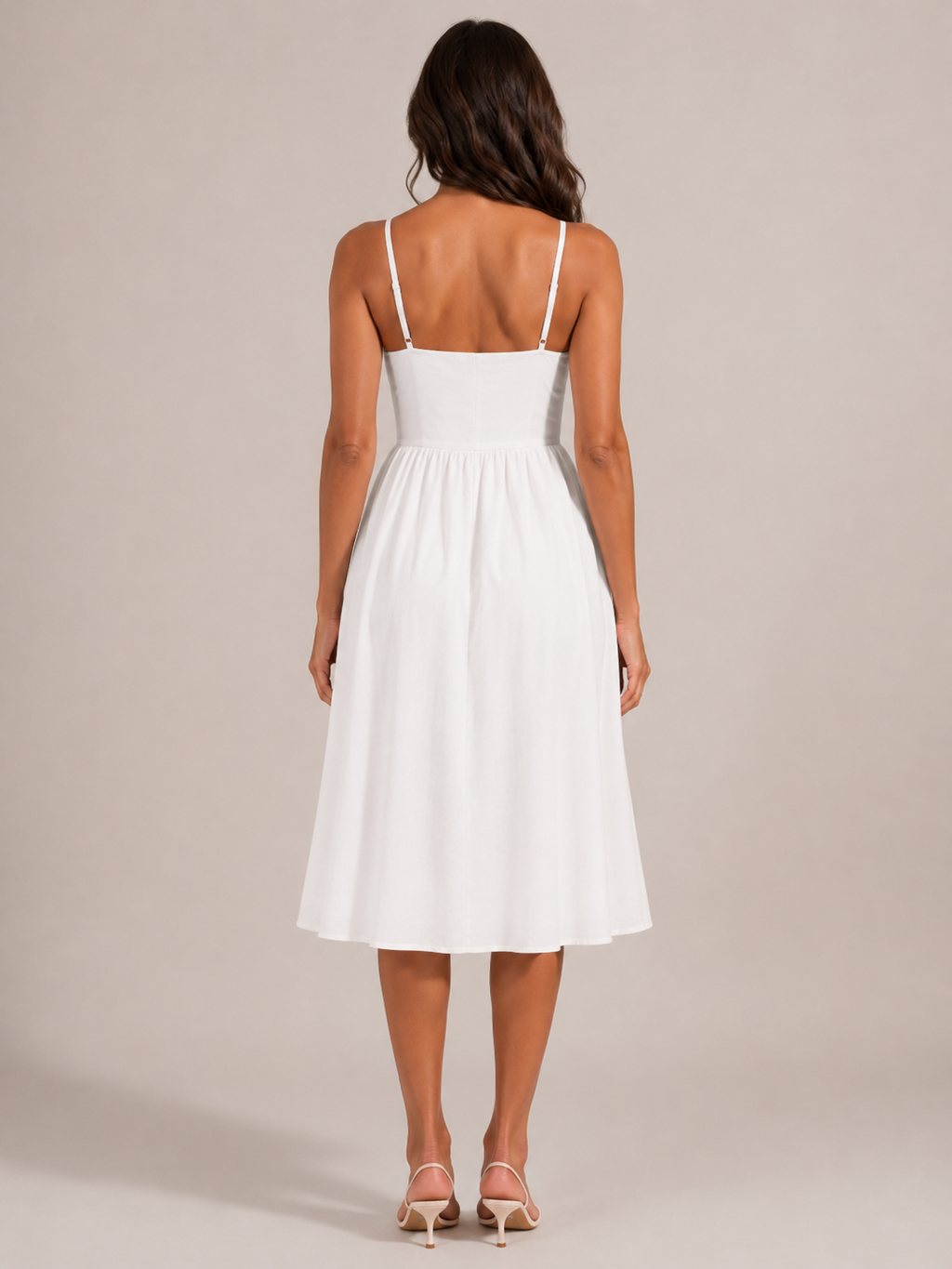 Quilla - Midi-jurk Met Strikdetail En Knoopsluiting