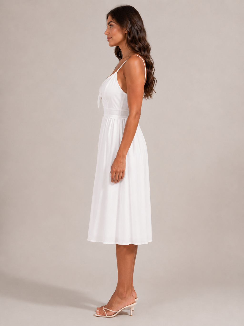 Quilla - Midi-jurk Met Strikdetail En Knoopsluiting