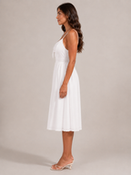 Quilla - Midi-jurk Met Strikdetail En Knoopsluiting