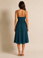 Quilla - Midi-jurk Met Strikdetail En Knoopsluiting