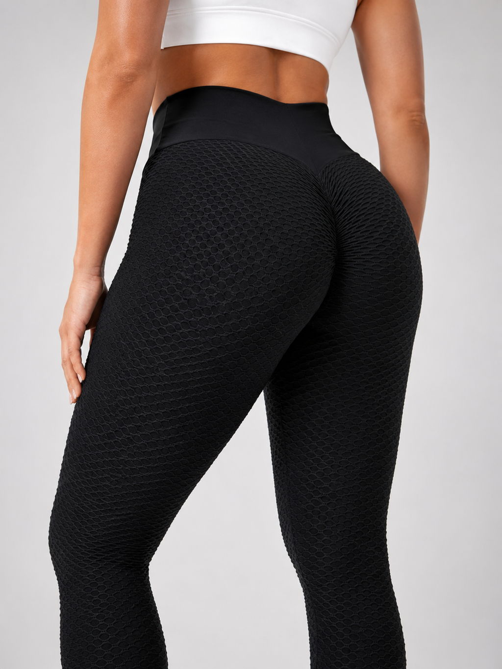Qelina - Dames Sportlegging Met Hoge Taille En Scrunch Detail