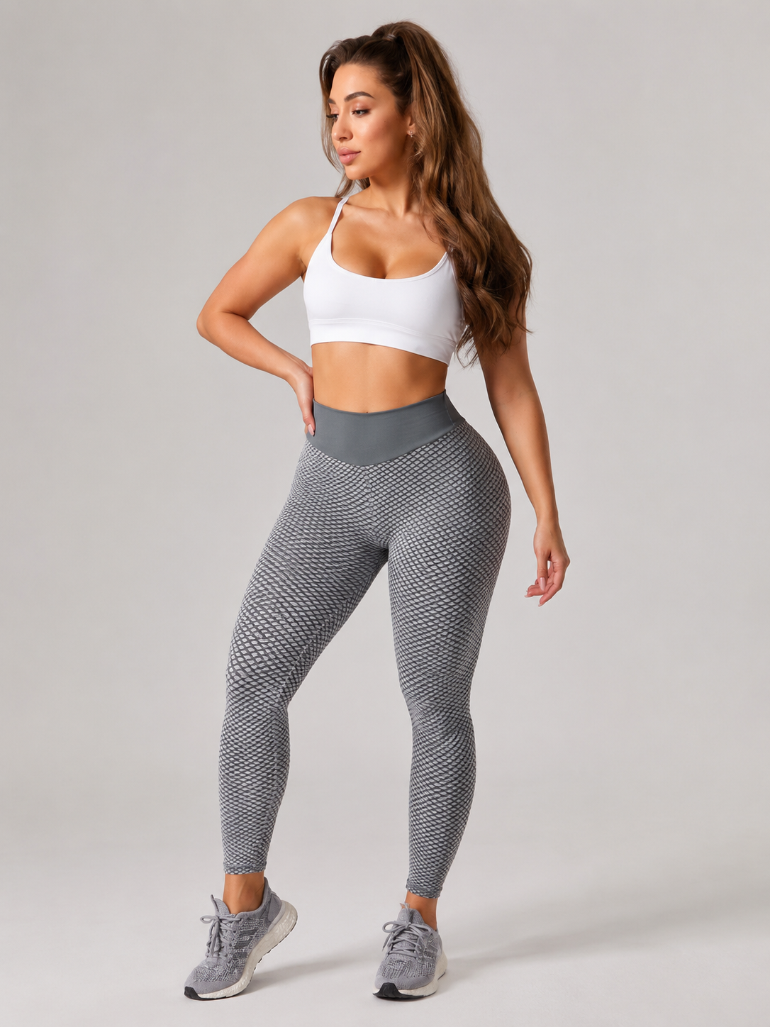 Qelina - Dames Sportlegging Met Hoge Taille En Scrunch Detail