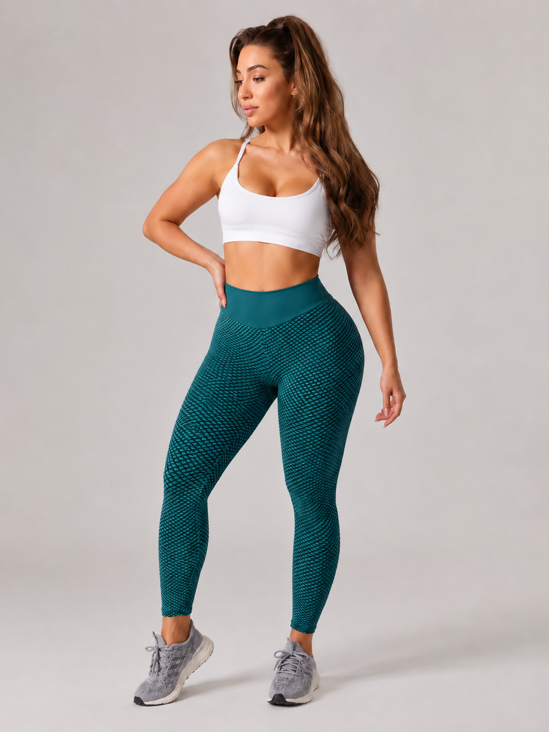 Qelina - Dames Sportlegging Met Hoge Taille En Scrunch Detail