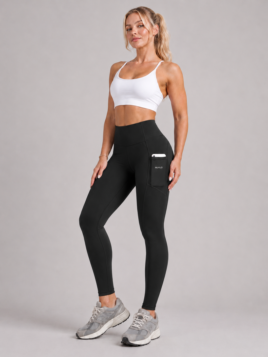 Qalara - Dames Sportlegging Met Hoge Taille En Push-up Naden