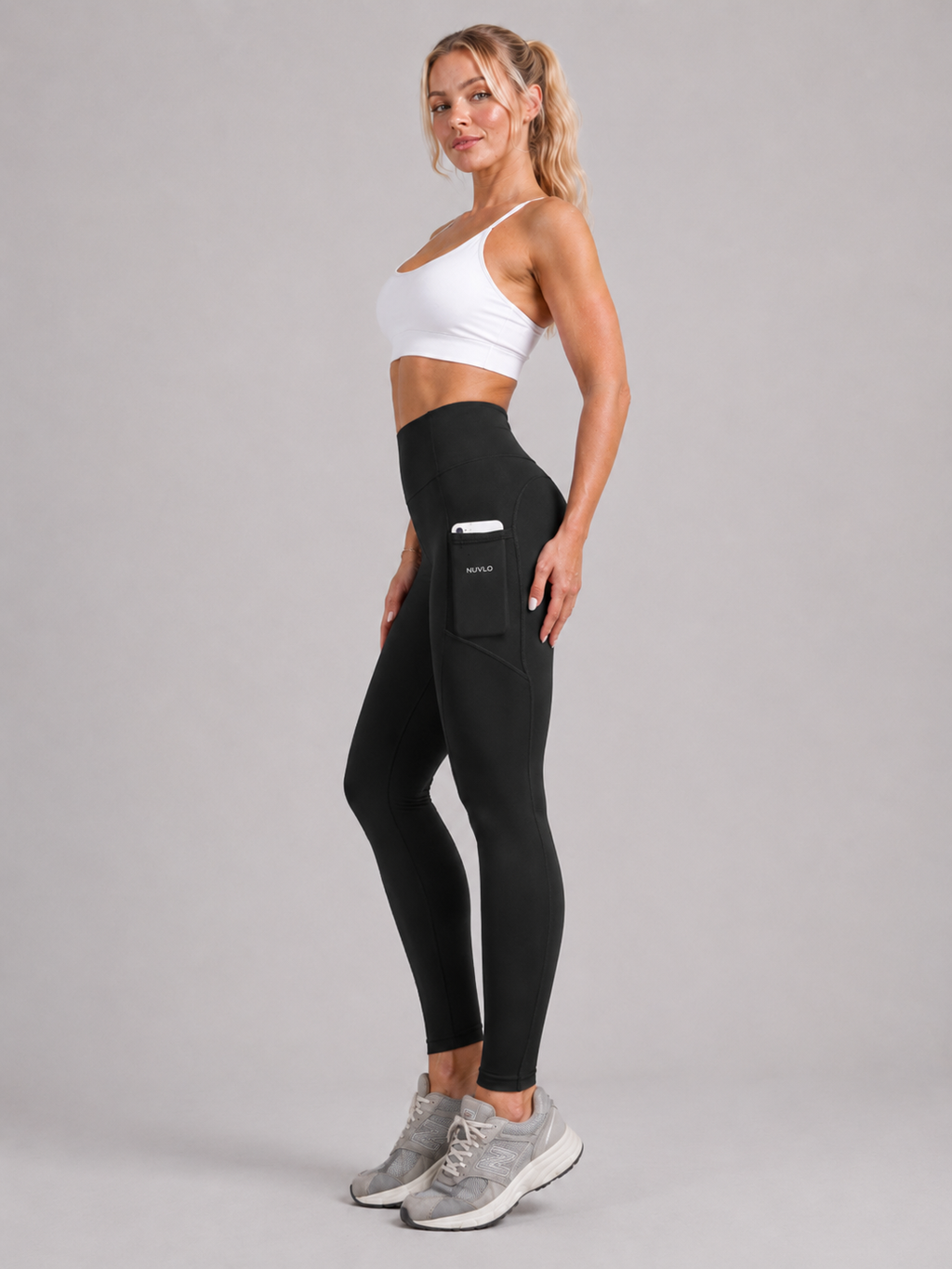 Qalara - Dames Sportlegging Met Hoge Taille En Push-up Naden