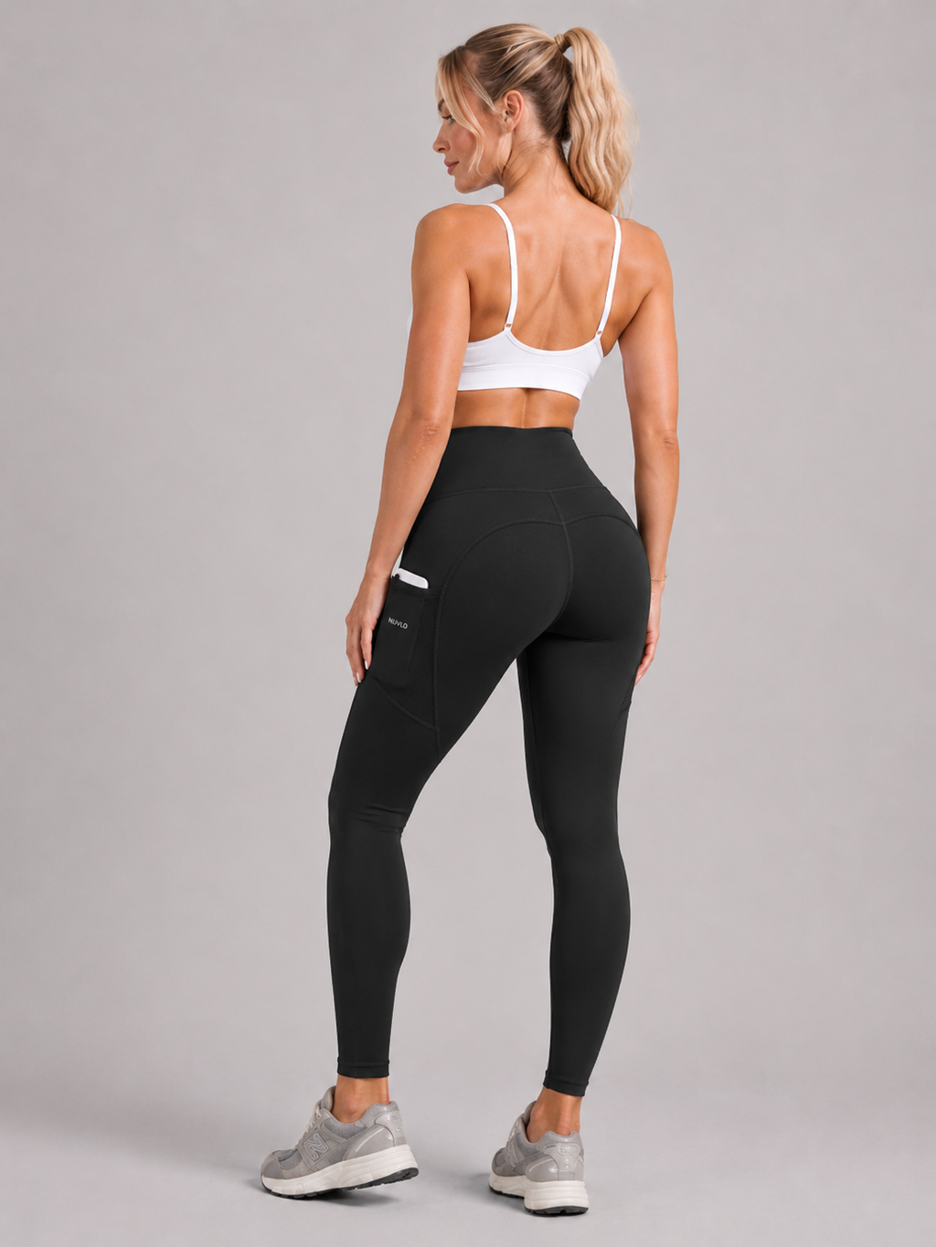 Qalara - Dames Sportlegging Met Hoge Taille En Push-up Naden