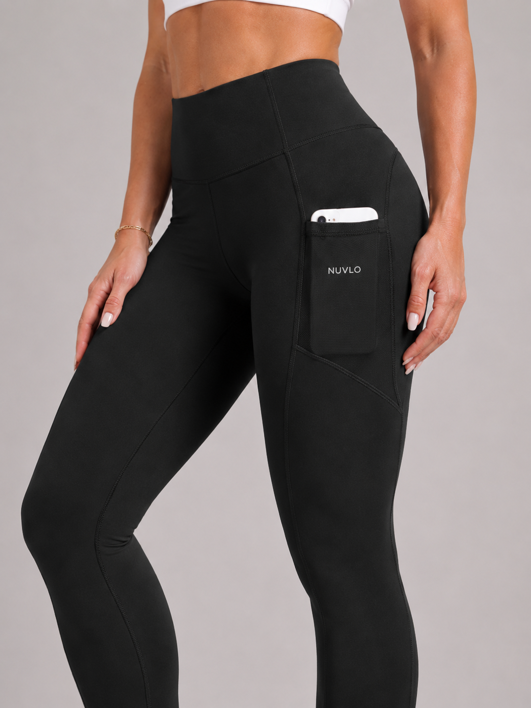 Qalara - Dames Sportlegging Met Hoge Taille En Push-up Naden