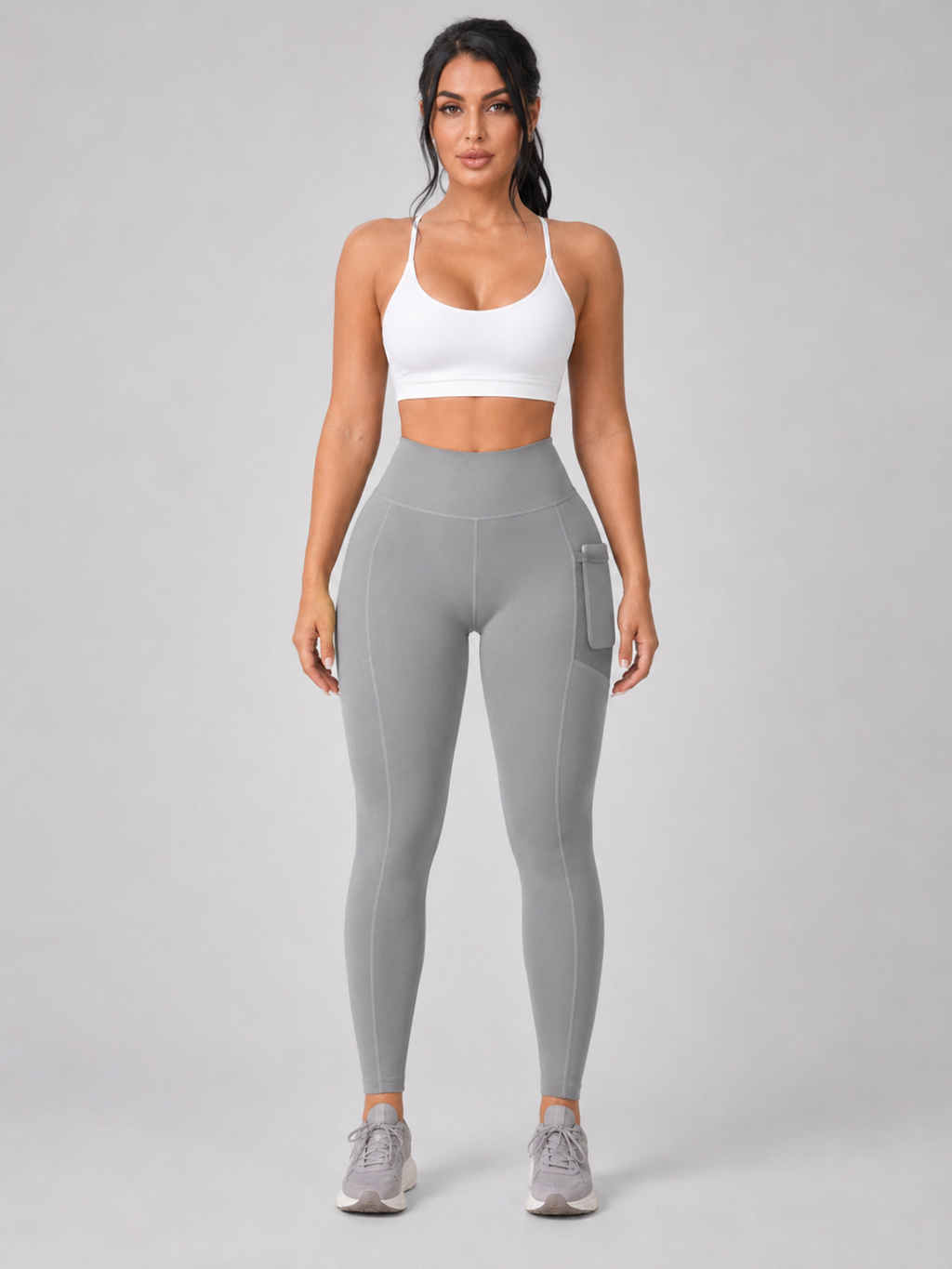 Qalara - Dames Sportlegging Met Hoge Taille En Push-up Naden
