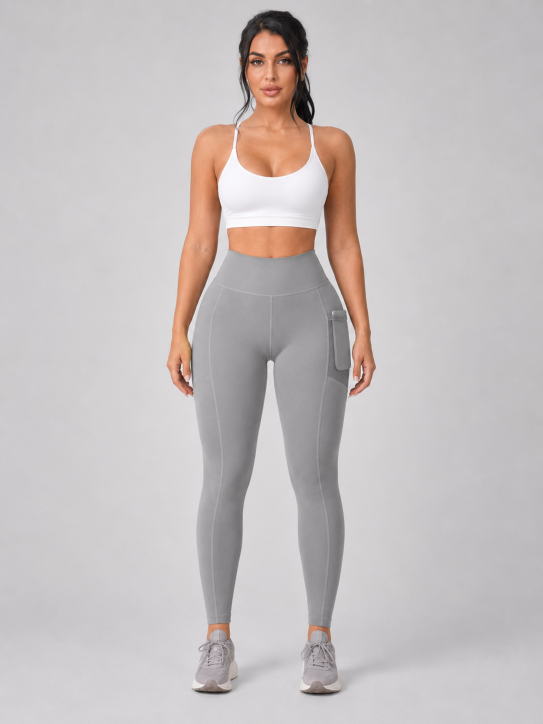 Qalara - Dames Sportlegging Met Hoge Taille En Push-up Naden