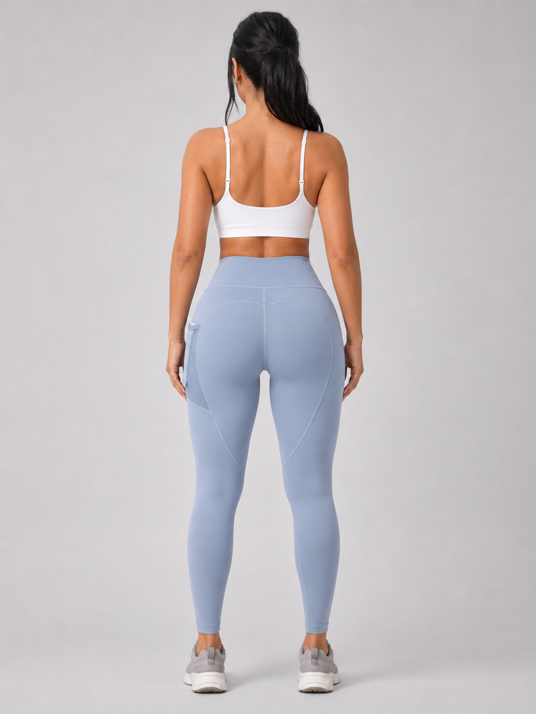 Qalara - Dames Sportlegging Met Hoge Taille En Push-up Naden