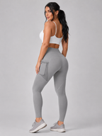 Qalara - Dames Sportlegging Met Hoge Taille En Push-up Naden