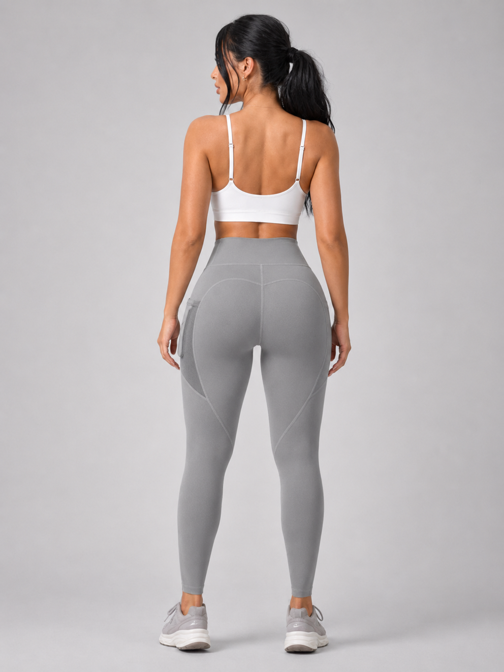 Qalara - Dames Sportlegging Met Hoge Taille En Push-up Naden