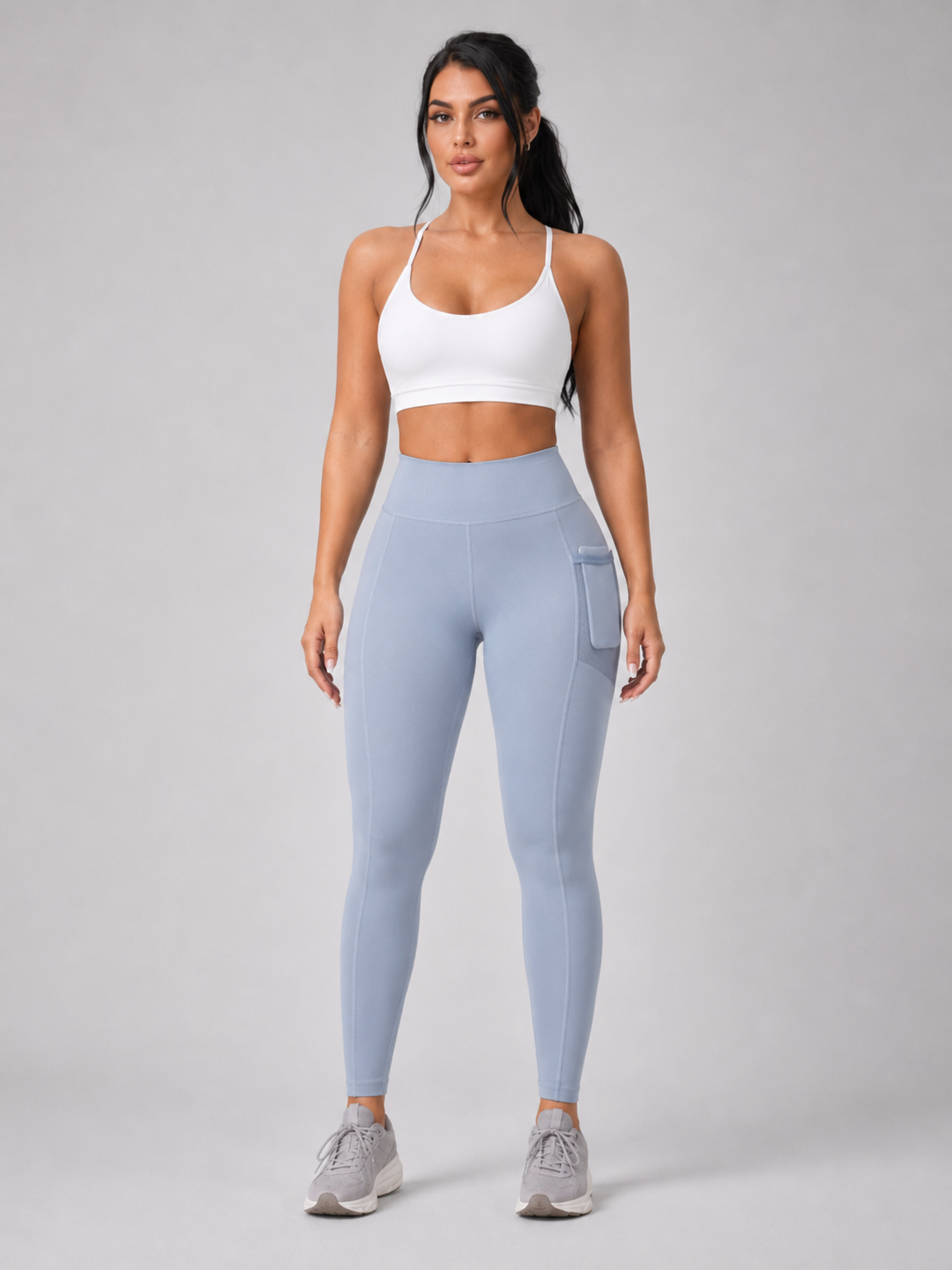 Qalara - Dames Sportlegging Met Hoge Taille En Push-up Naden