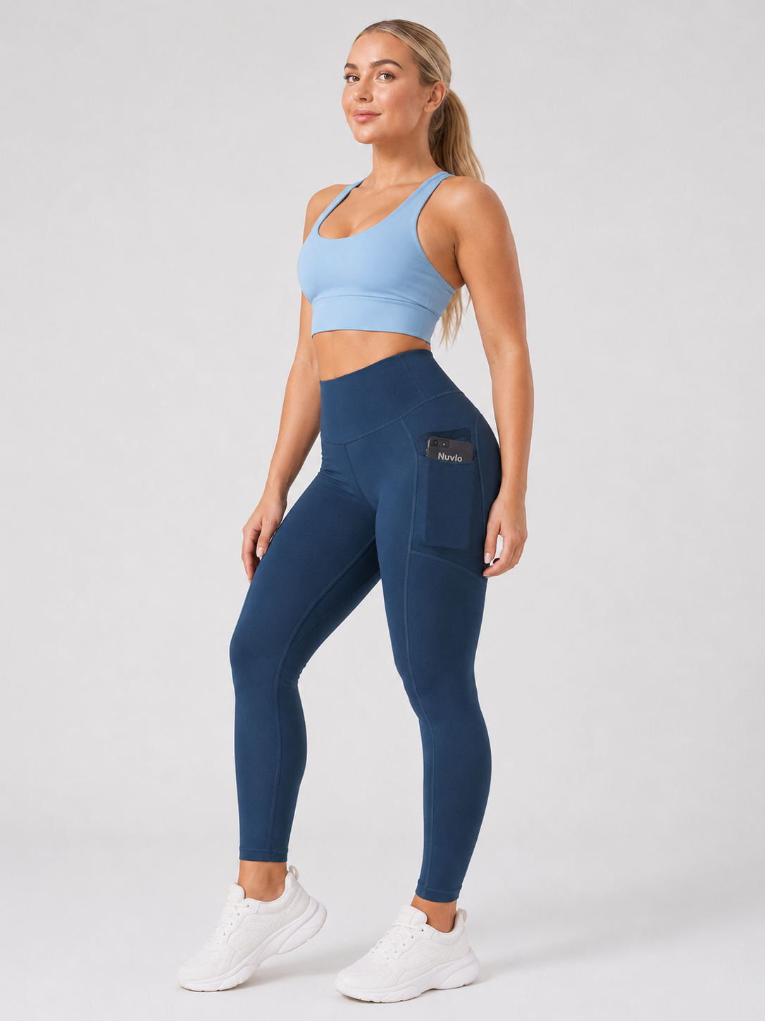 Qalara - Dames Sportlegging Met Hoge Taille En Push-up Naden