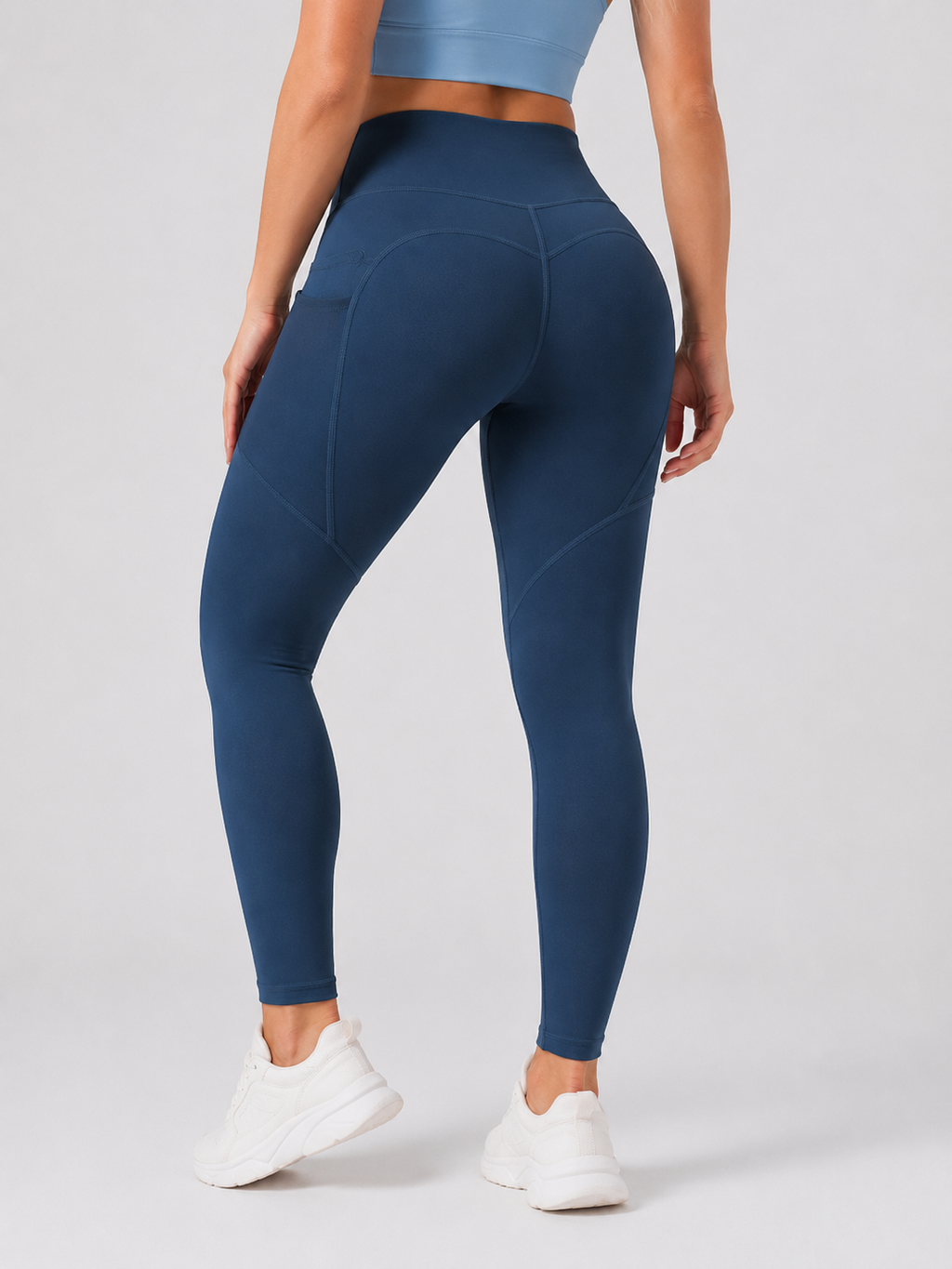 Qalara - Dames Sportlegging Met Hoge Taille En Push-up Naden