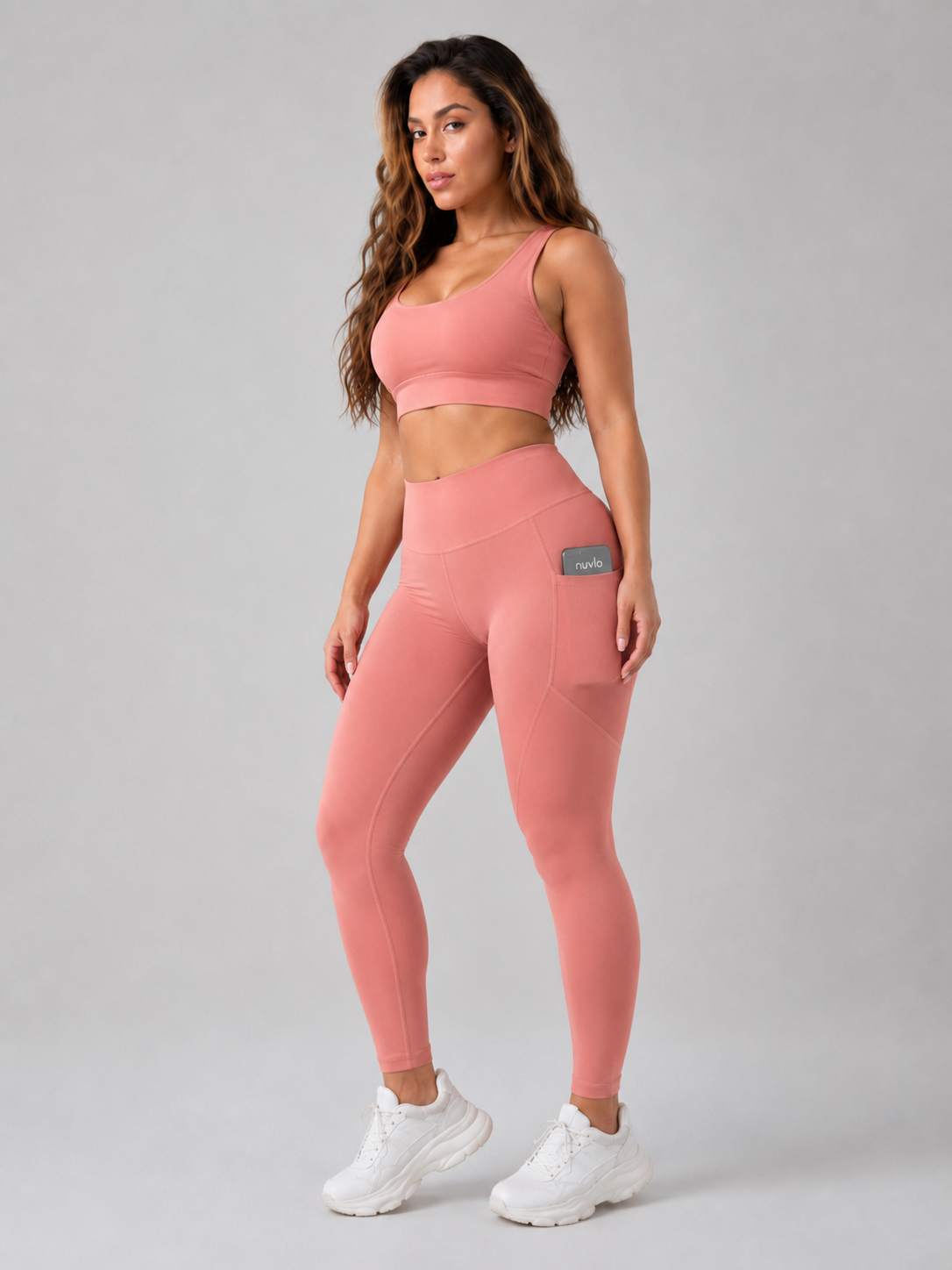 Qalara - Dames Sportlegging Met Hoge Taille En Push-up Naden