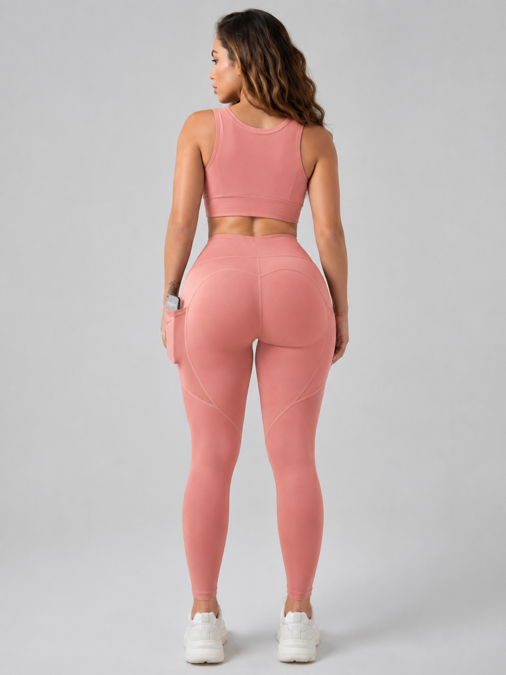 Qalara - Dames Sportlegging Met Hoge Taille En Push-up Naden
