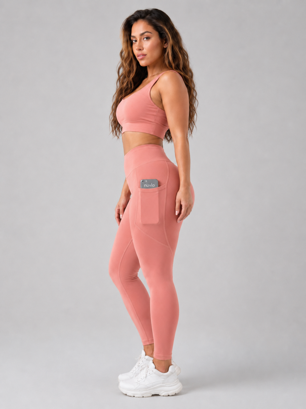 Qalara - Dames Sportlegging Met Hoge Taille En Push-up Naden