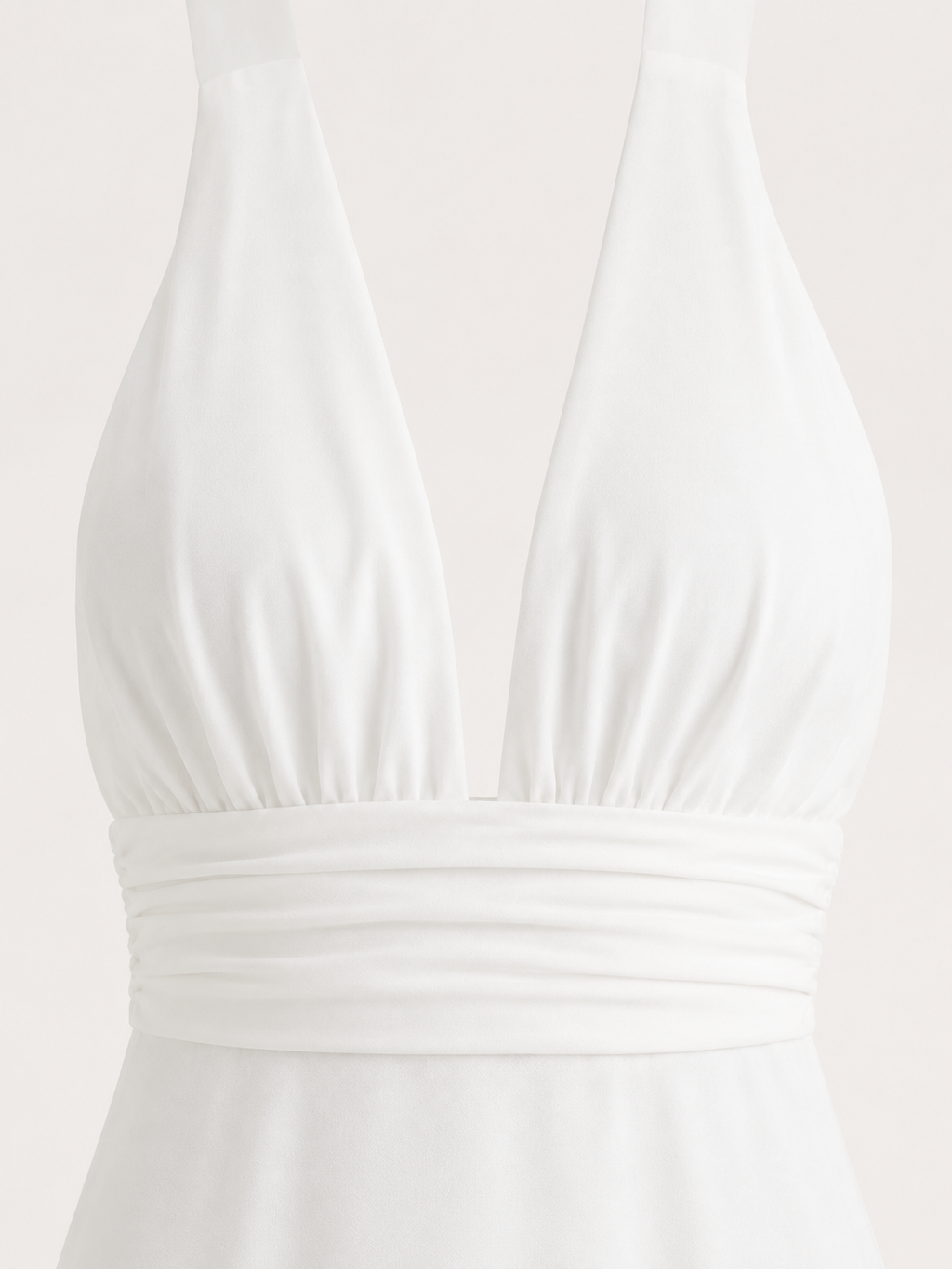 Qelina - Halter Maxi-jurk Met Open Rug En Split
