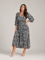 Mona - Boho Maxi-jurk Met V-hals En Grafische Print