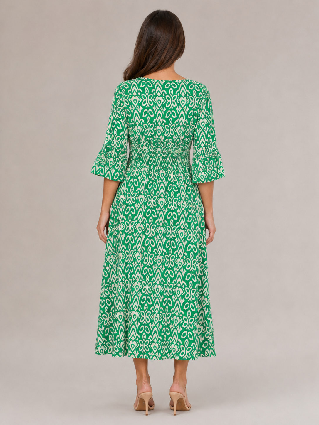 Mona - Boho Maxi-jurk Met V-hals En Grafische Print