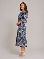 Mona - Boho Maxi-jurk Met V-hals En Grafische Print