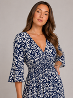 Mona - Boho Maxi-jurk Met V-hals En Grafische Print