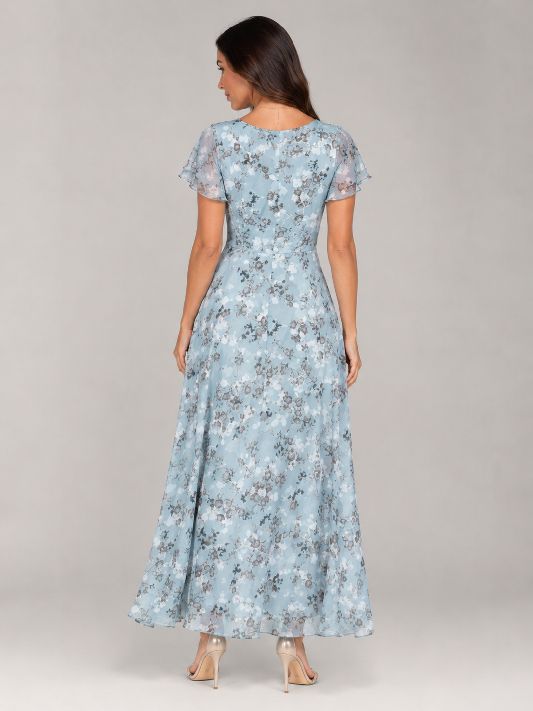 Mabel - Chiffon Maxi-jurk Met Bloemenprint En Vlindermouwen