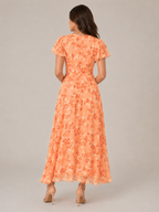 Mabel - Chiffon Maxi-jurk Met Bloemenprint En Vlindermouwen