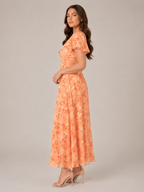 Mabel - Chiffon Maxi-jurk Met Bloemenprint En Vlindermouwen